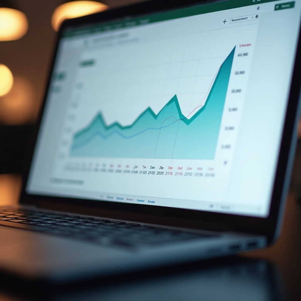 Grafic Google Sheets care comunică o tendință clară de afaceri